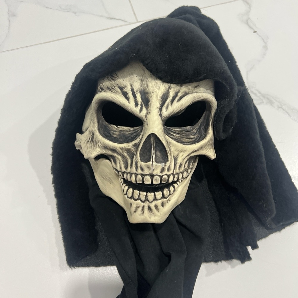 Skull Mask with Black Hood